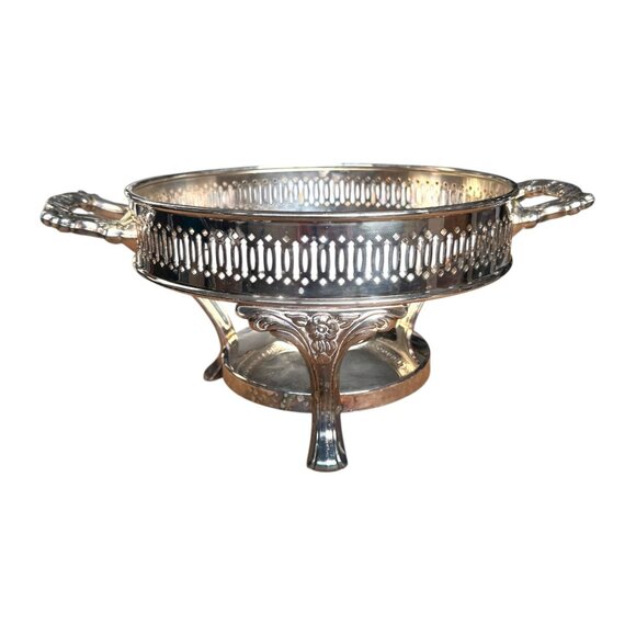 Vintage Oneida Silver-Plated Warming Chafing Pedestal Stand Only No Lid No Dish - Picture 4 of 10